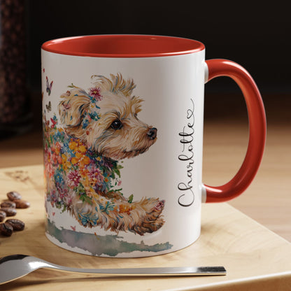 Yorkipoo #2 Personalized Accent Mugs, 11oz