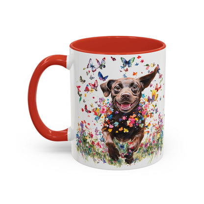 Chocolate Labrador #2 Personalized Accent Mugs, 11oz