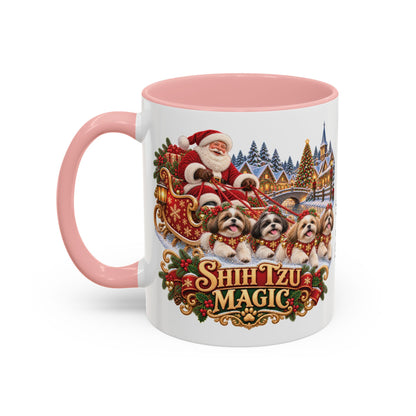 Shih Tzu Magic, personalised accent colour 11oz mug