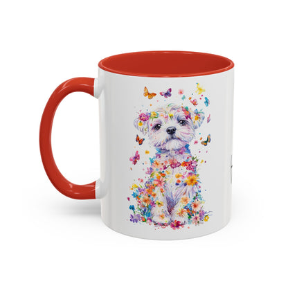 Maltese Personalized Colorful Accent Mugs, 11oz