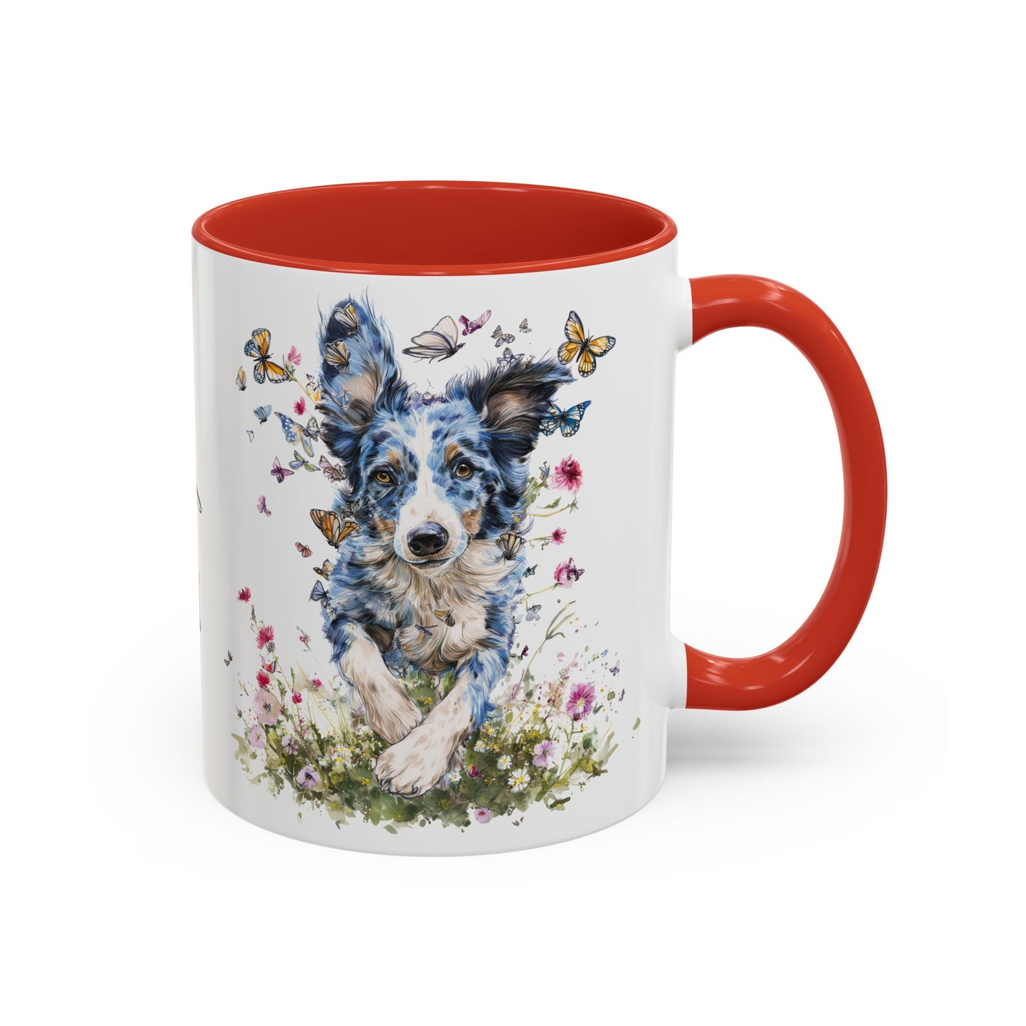 Border Collie #3 Personalized Accent Mugs, 11oz