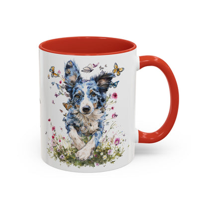 Border Collie #3 Personalized Accent Mugs, 11oz