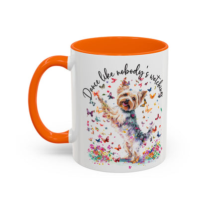 Yorkshire Terrier, Dance like nobody's watching 11oz  Accent Mugs