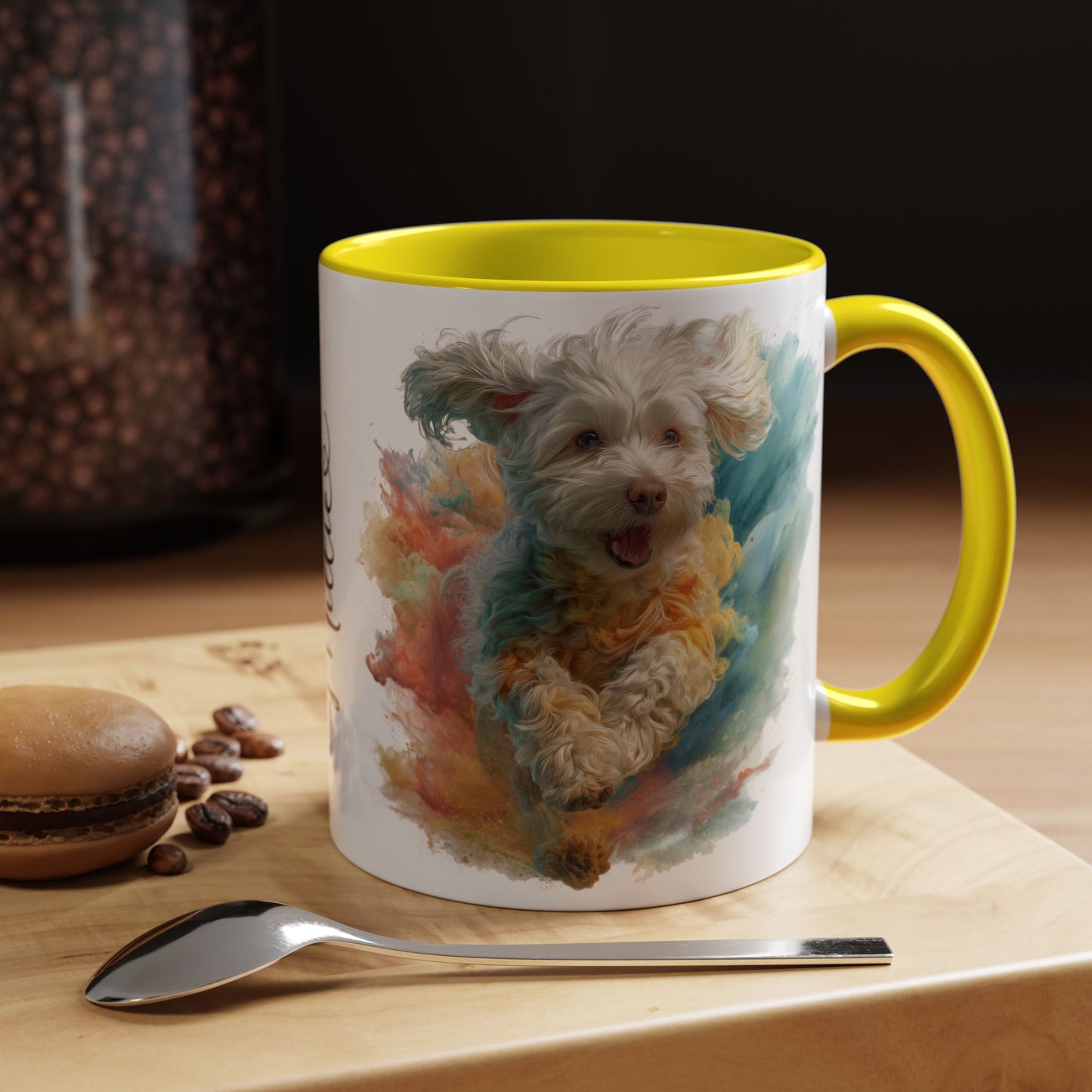 Mini Doodle Paint Colourful Personalised Accent Mugs, 11oz