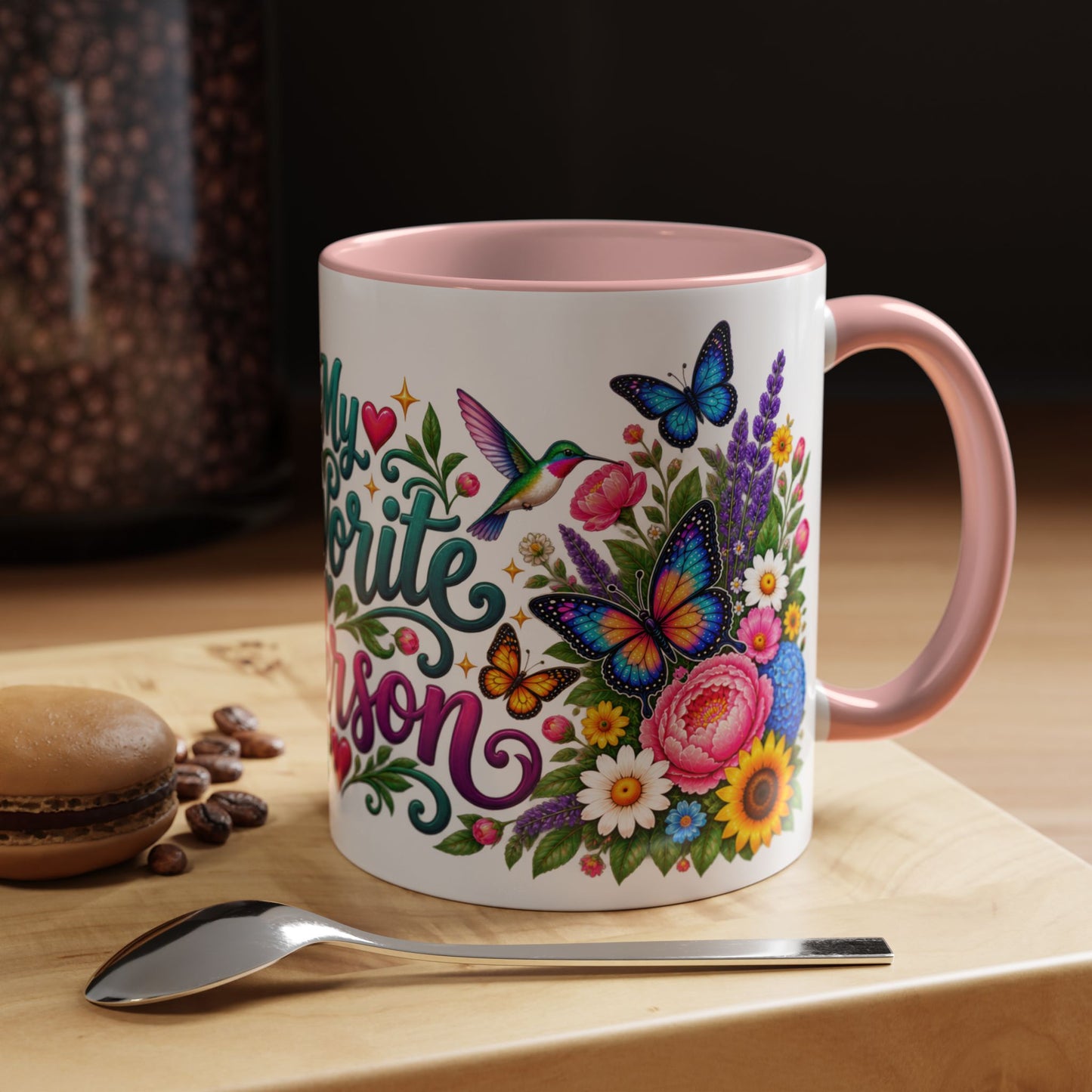 My Favorite Person, 11oz  accent mug (US spelling)