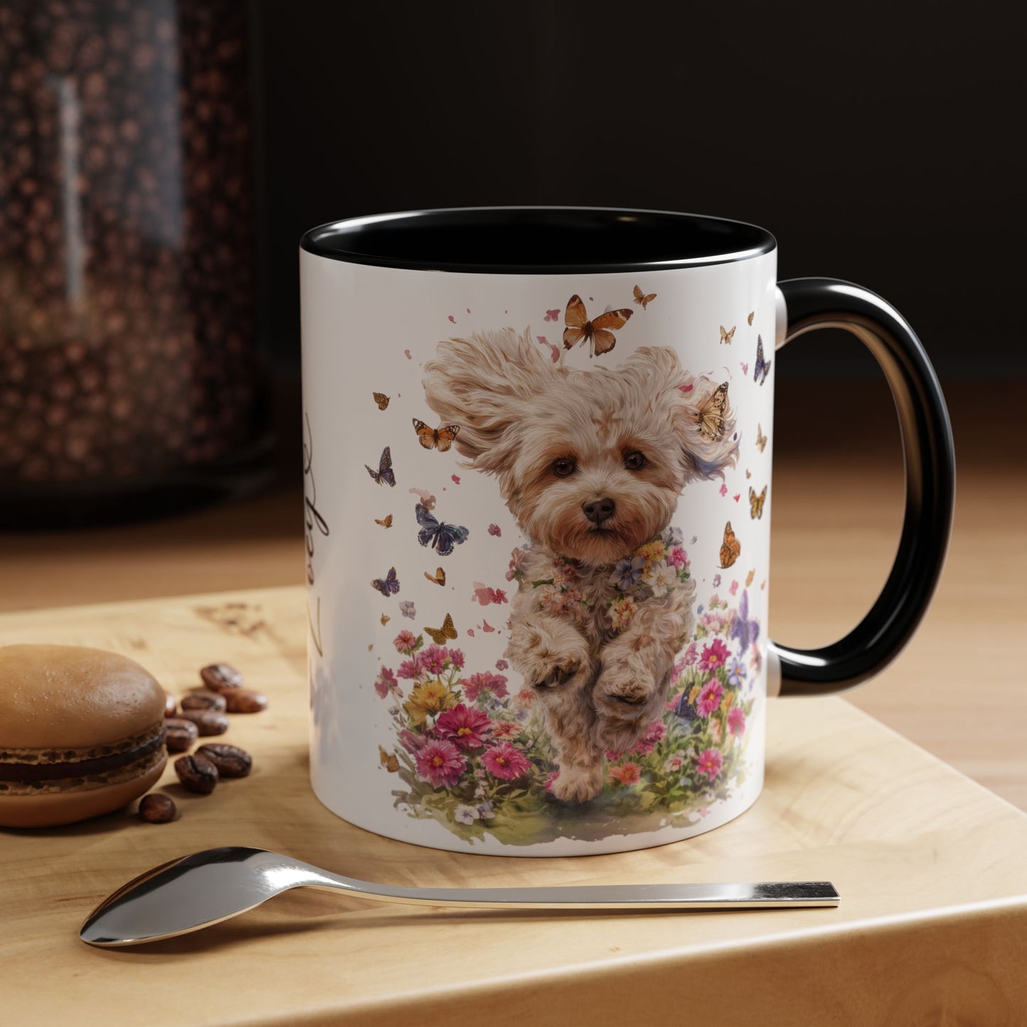 Maltipoo #5 Personalized Accent Mugs, 11oz