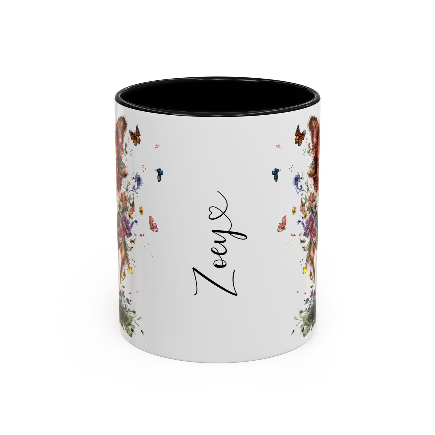 Border Collie #5 Personalized Accent Mugs, 11oz