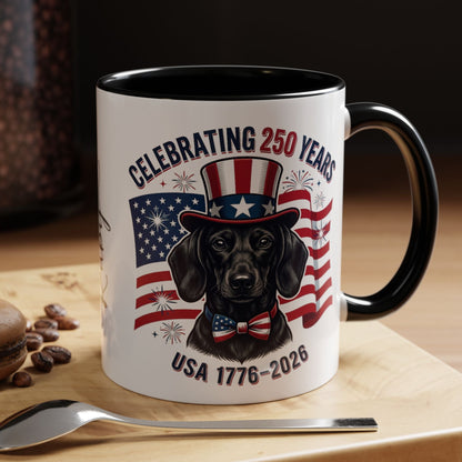 Dachshund #1 - 250th Celebration Personalised  Accent Mugs, 11oz & 15oz