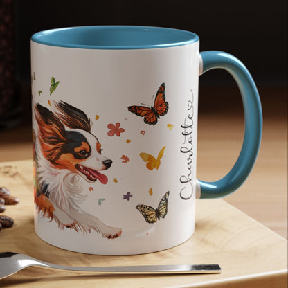 Papillon Personalized Accent Mugs, 11oz