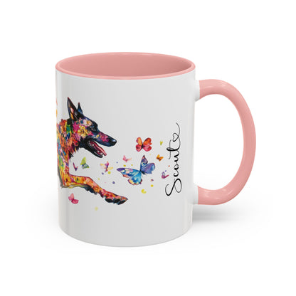 Dutch Shepherd Personalized Accent Mugs, 11oz