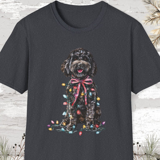 Cockapoo/Cavoodle Fairy Lights Christmas T shirt.