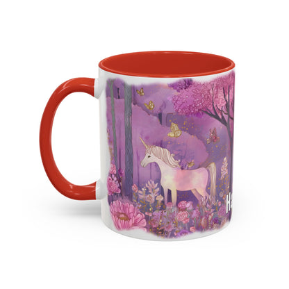 Unicorn Personalized Accent Mugs, 11oz