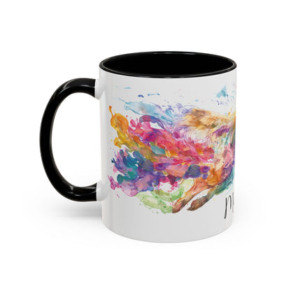 Golden Retriever Paint Colourful Personalised Accent Mugs, 11oz