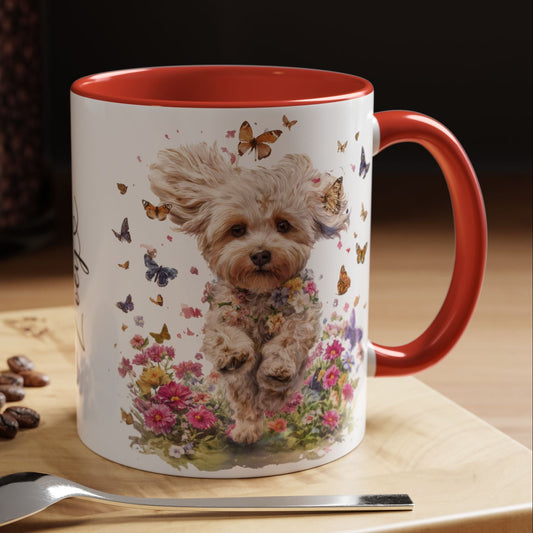 Maltipoo #5 Personalized Accent Mugs, 11oz