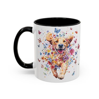 Golden Retriever #3 Personalized Accent Mugs, 11oz