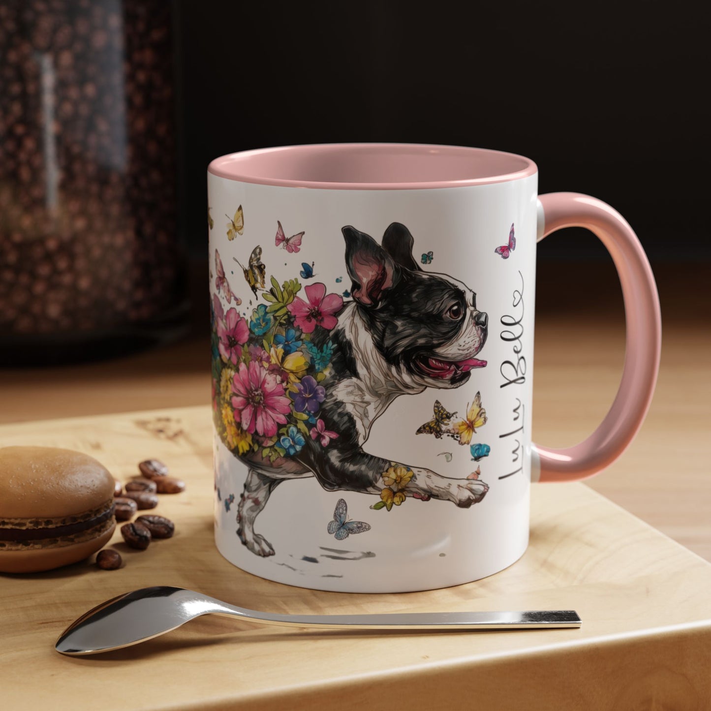 Boston Terrier #2 Personalized Accent Mugs, 11oz
