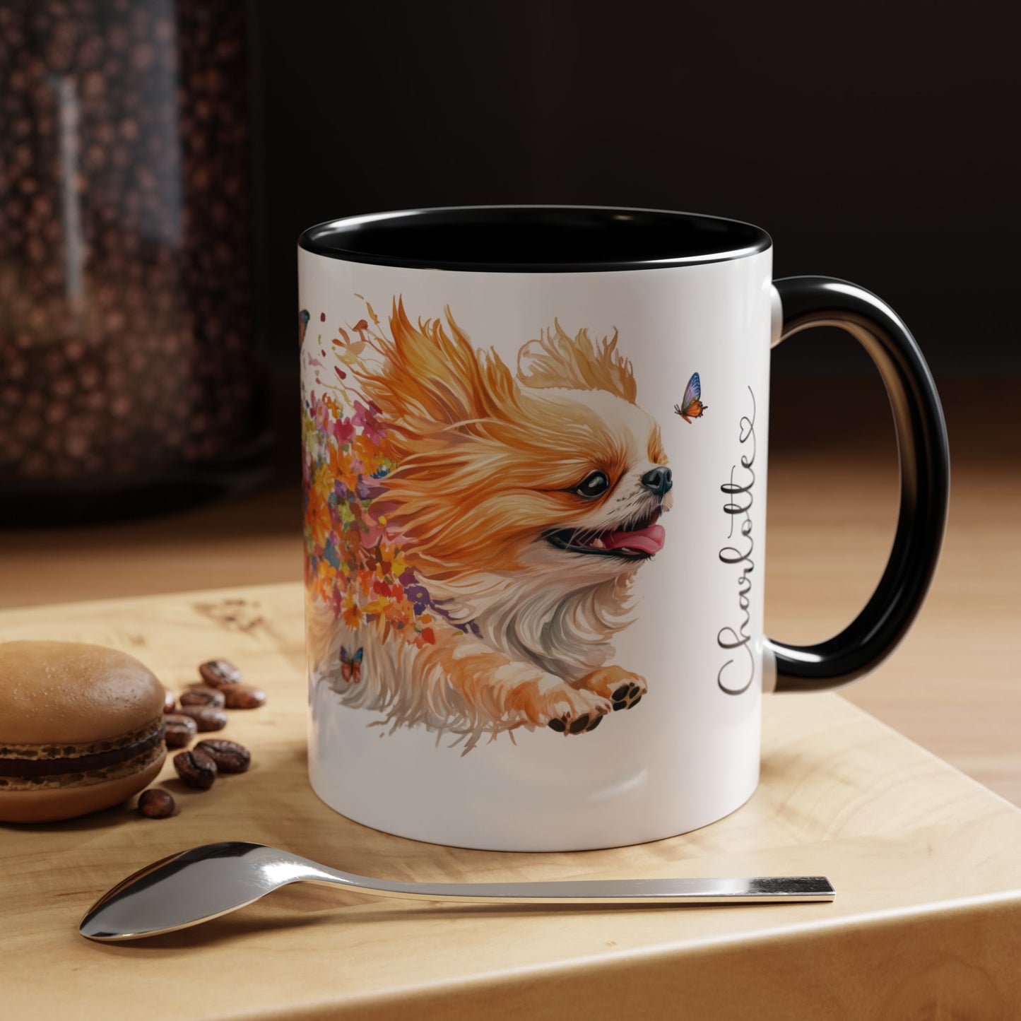 Peekingese Personalized Accent Mugs, 11oz