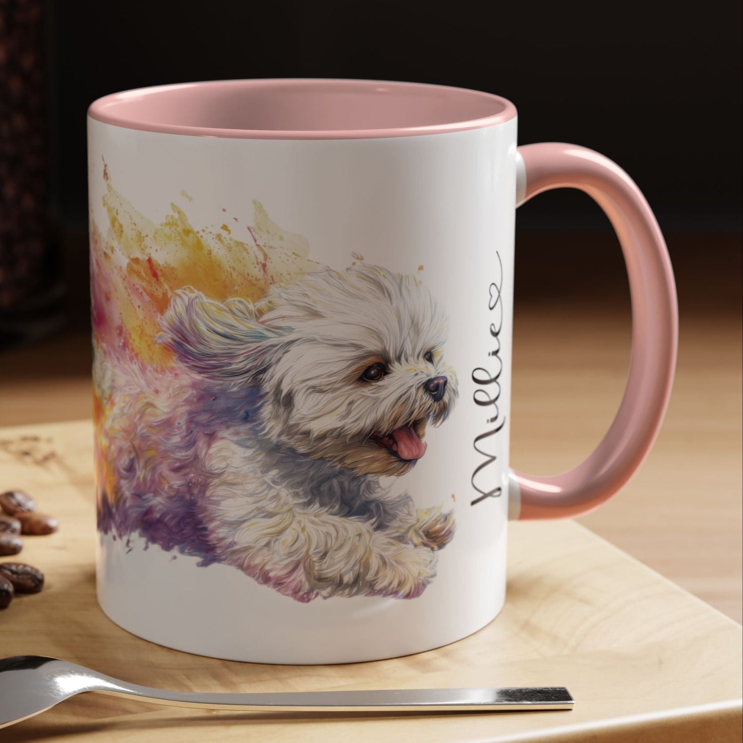 Shih Tzu Colourful Personalised Accent Mugs, 11oz