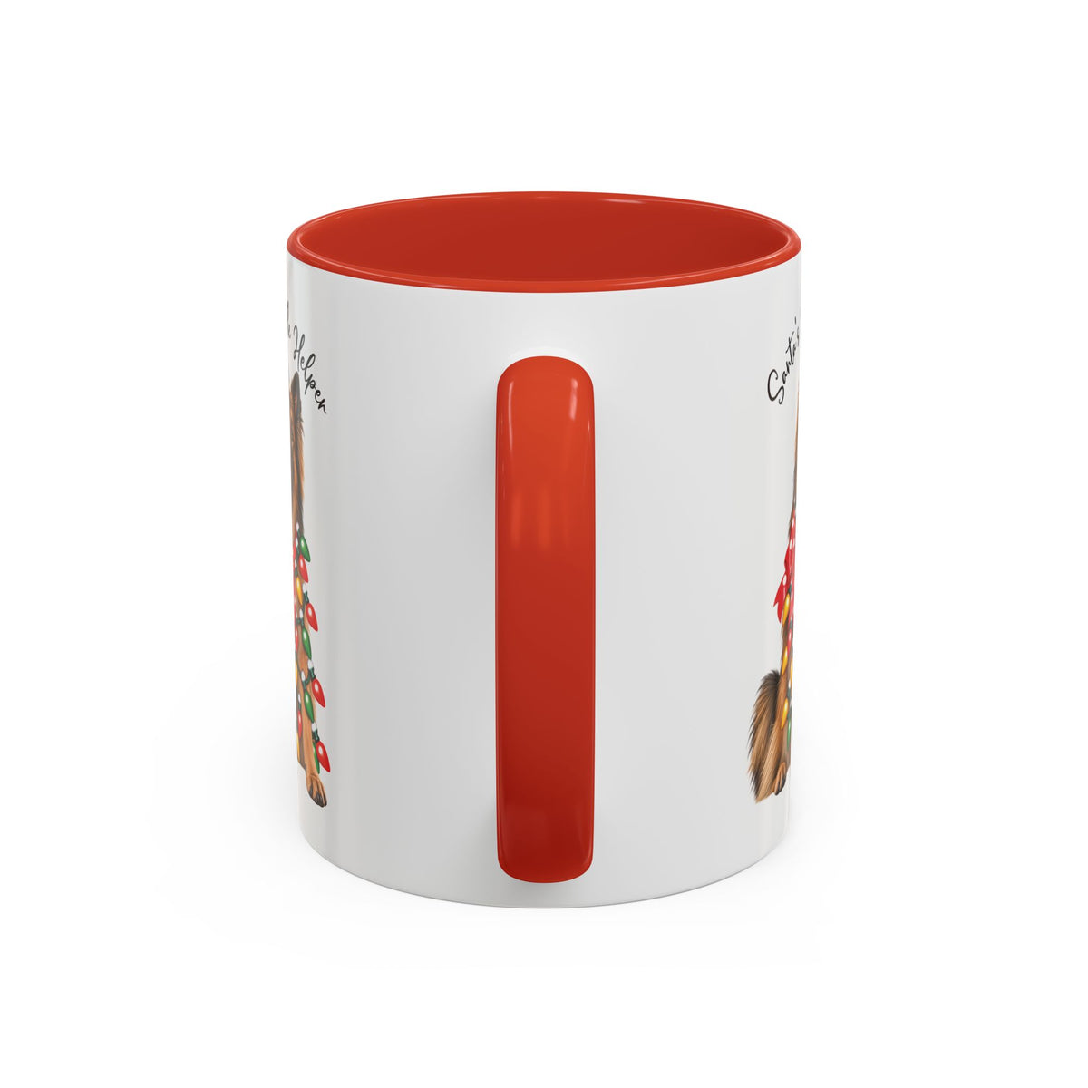 Belgian Tervuren, Santa's little helper, personalised accent colour 11oz mug