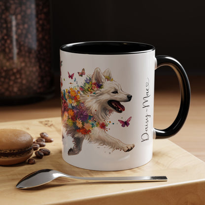 Keeshond #3 Personalized Accent Mugs, 11oz