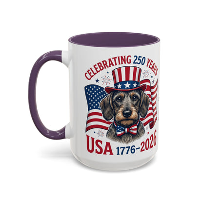 Dachshund #2 - 250th Celebration Personalised  Accent Mugs, 11oz & 15oz