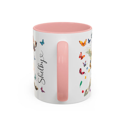 Irish Red & White Setter, Personalized Accent Mugs, 11oz