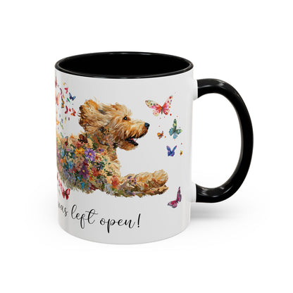 Golden Doodle/Groodle #3 "Live like the gate was left open" Accent Mugs, 11oz