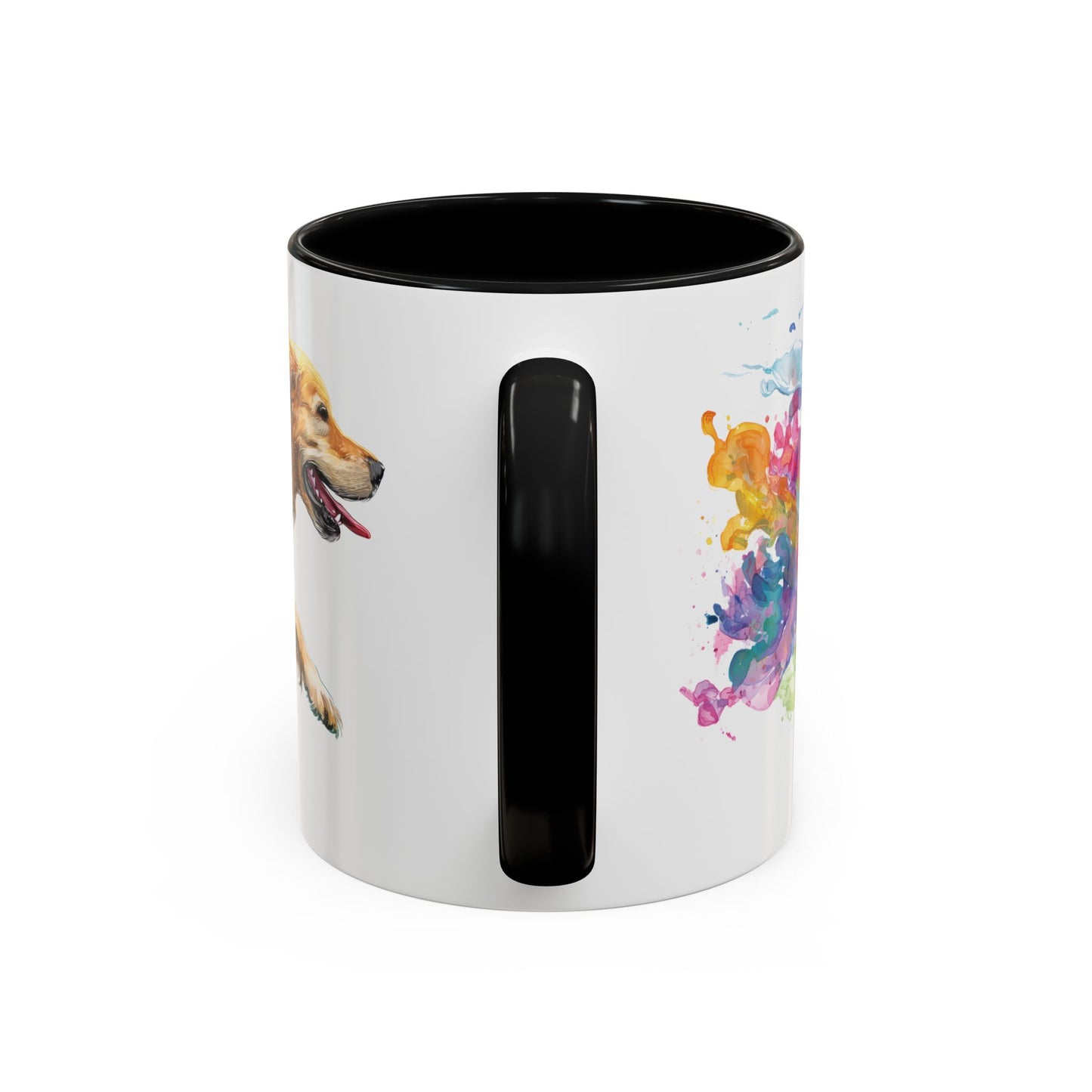Golden Retriever Paint Colourful Personalised Accent Mugs, 11oz