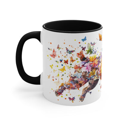 French Bulldog, Brindle running personalized colourful Mugs, 11oz