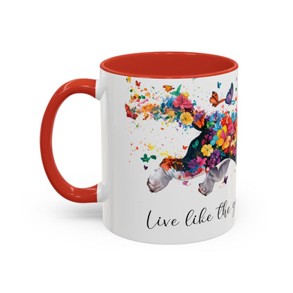 Basset Hound “Live like the gate was left open" Accent Mugs, 11oz