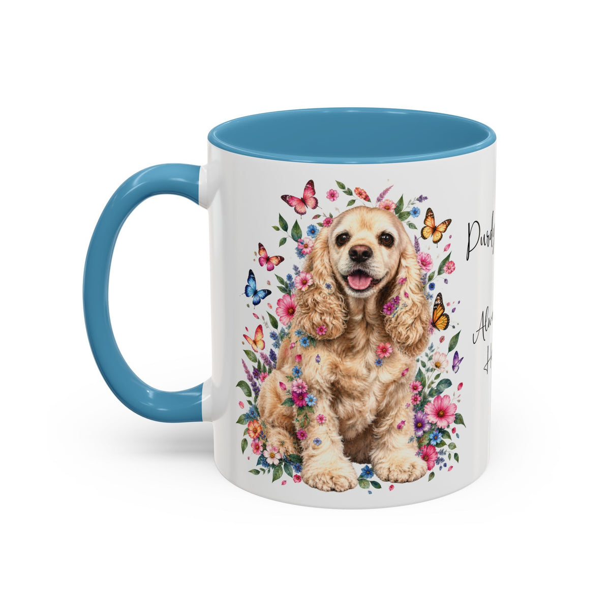 DUO (2 pets) - ANY DESIGN Floral Personalized Accent Mugs, 11oz