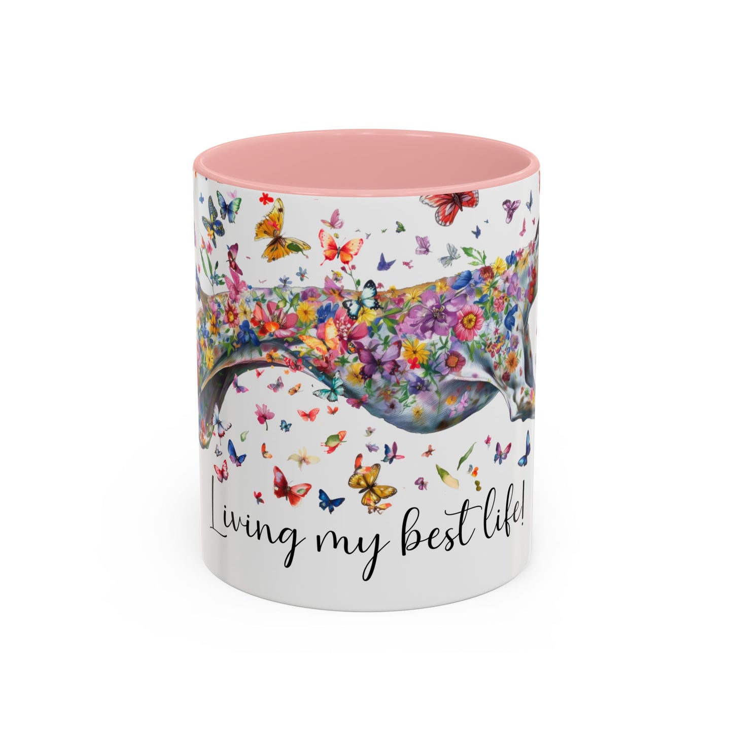 Greyhound #5 Living my best life, Accent Mugs, 11oz