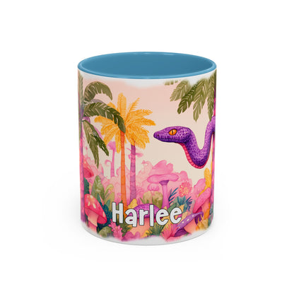 Purple Snake Personalized Accent Mugs, 11oz