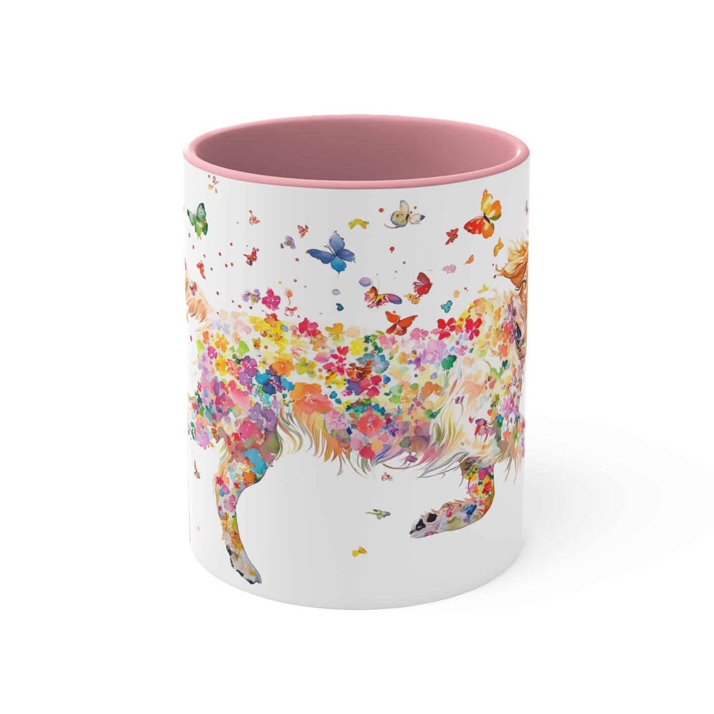 Golden Retriever running personalized colourful Mugs, 11oz