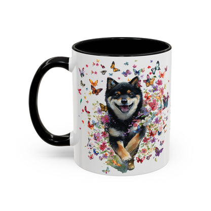 Shiba Inu #3 Personalized Accent Mugs, 11oz