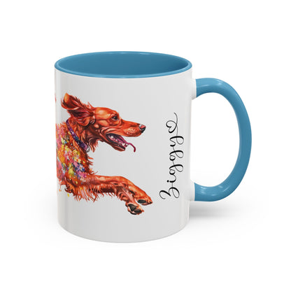 Irish Setter Personalized Accent Mugs, 11oz