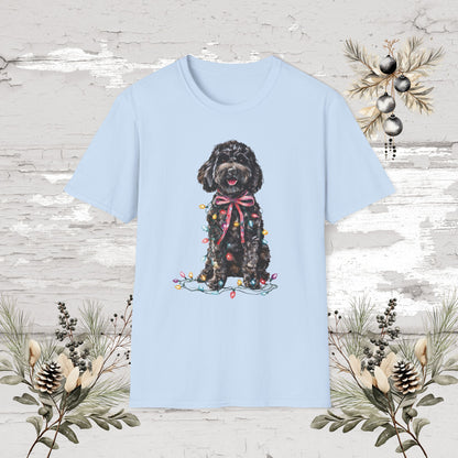 Cockapoo/Cavoodle Fairy Lights Christmas T shirt.