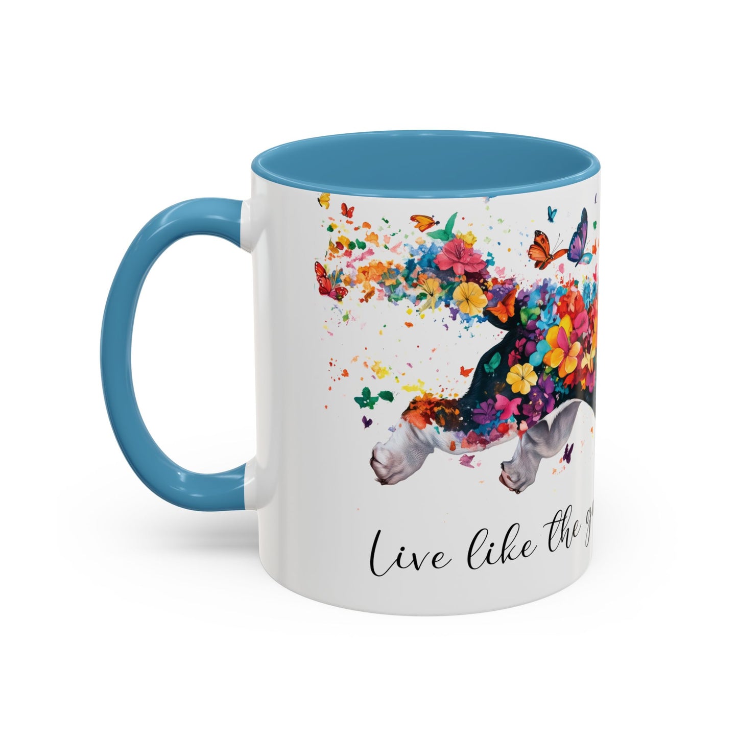 Basset Hound “Live like the gate was left open" Accent Mugs, 11oz