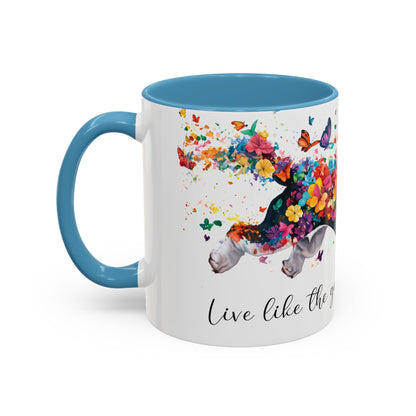 Basset Hound “Live like the gate was left open" Accent Mugs, 11oz