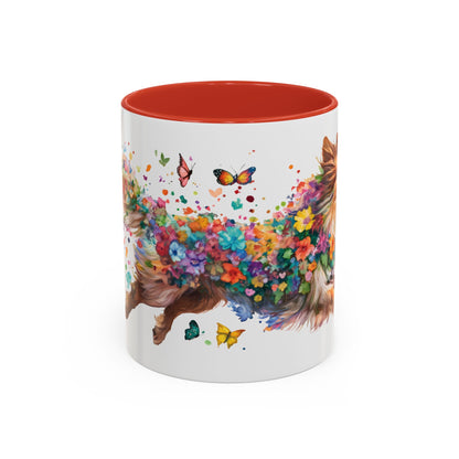 Shetland Sheep Dog Personalized Accent Mugs, 11oz