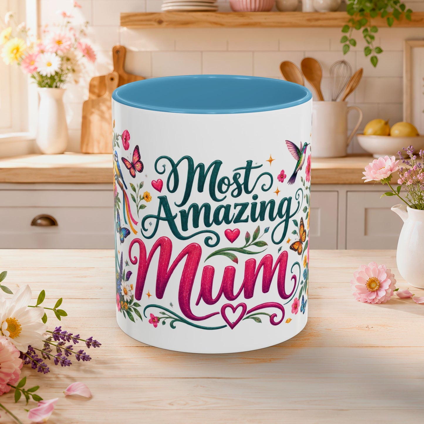 Most Amazing Mum, 11oz  accent mug (UK spelling)