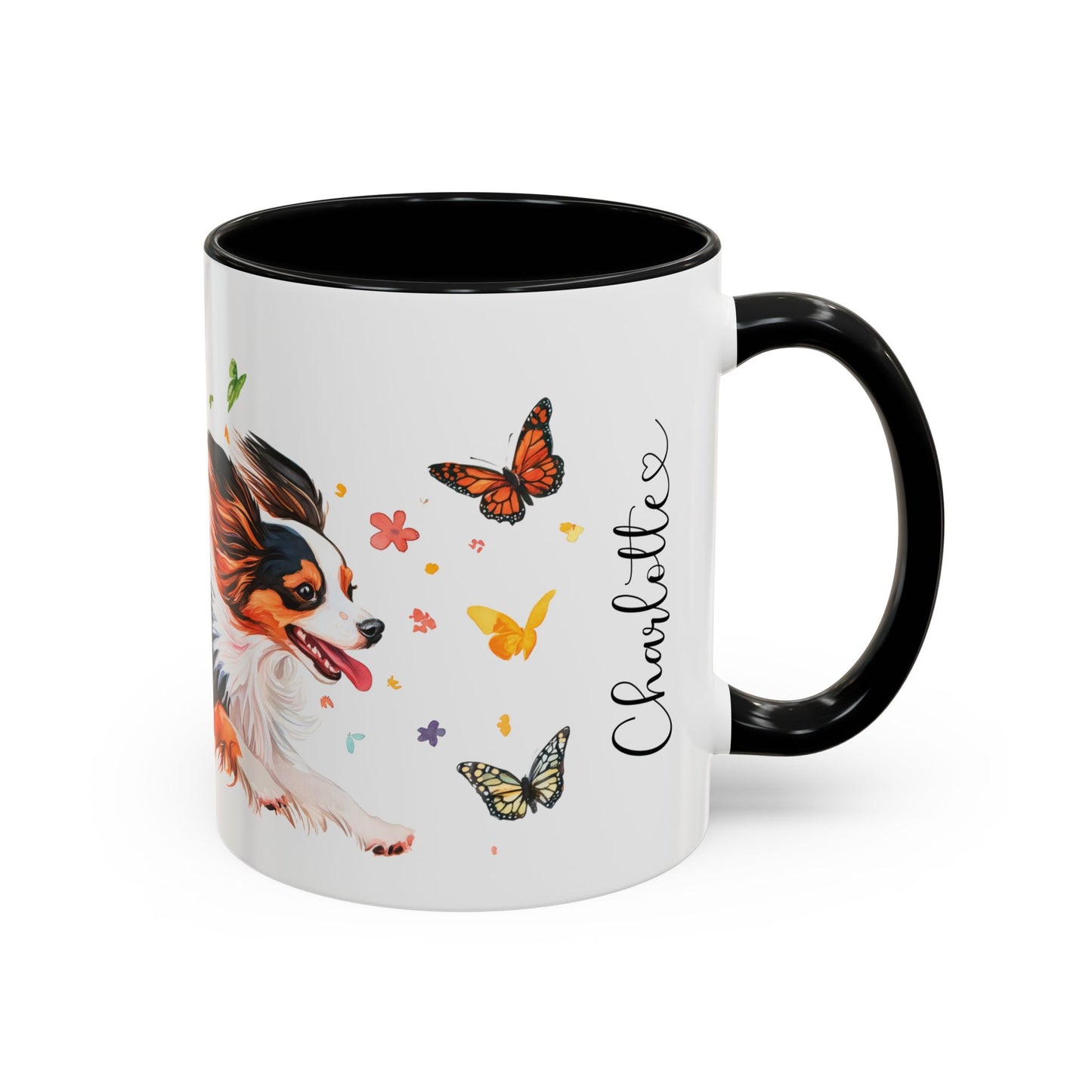 Papillon Personalized Accent Mugs, 11oz