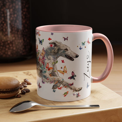 Silken Windhound #1 Personalized Accent Mugs, 11oz