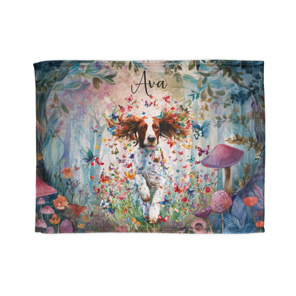 Irish Red & White Setter #1 Personalised Mystical Forest Blanket
