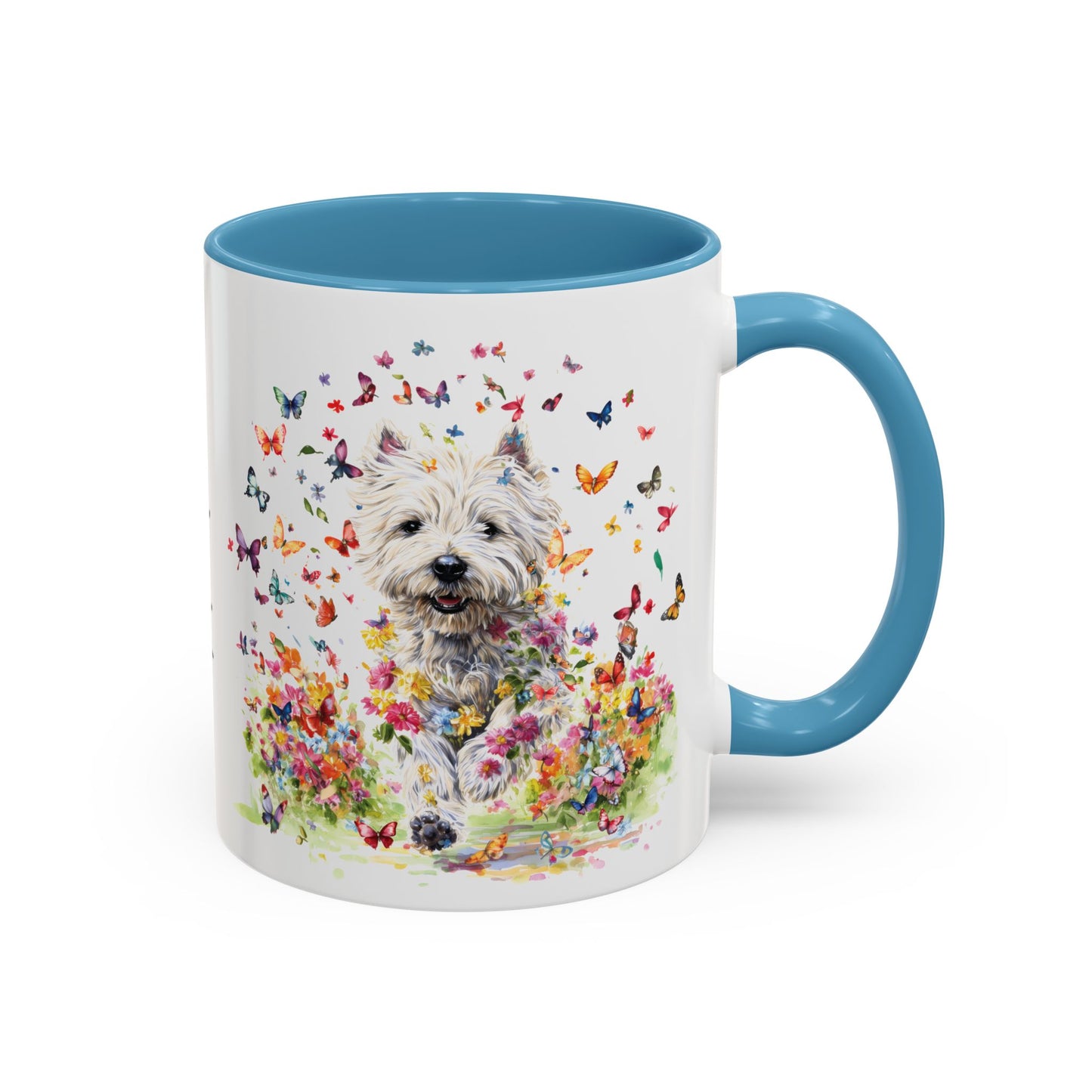 West Highland Terrier #2 Butterfly Personalized Accent Mugs, 11oz