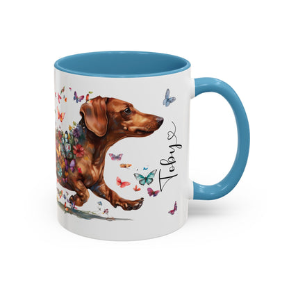 Dachshund #4 Personalized Accent Mugs, 11oz