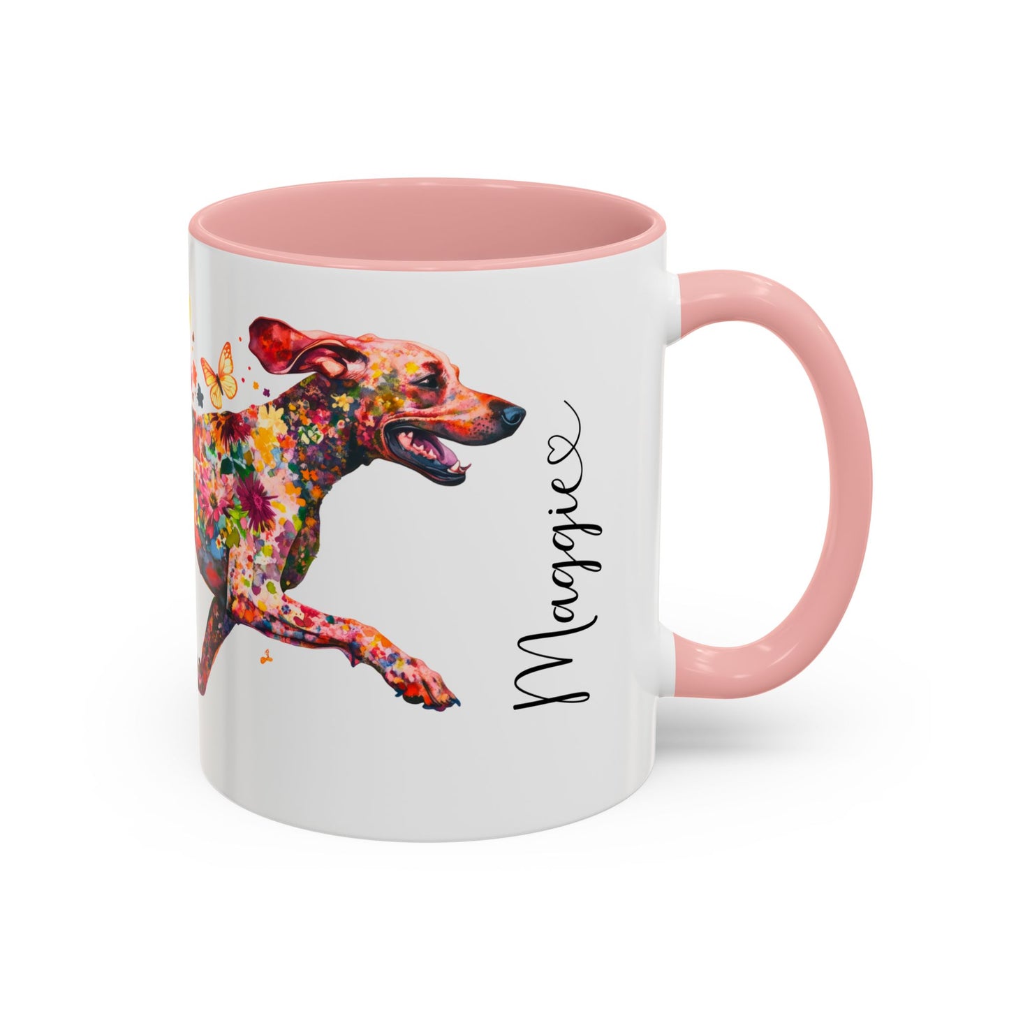 German Short Haired Pointer Personalized Colorful Accent Mugs, 11oz