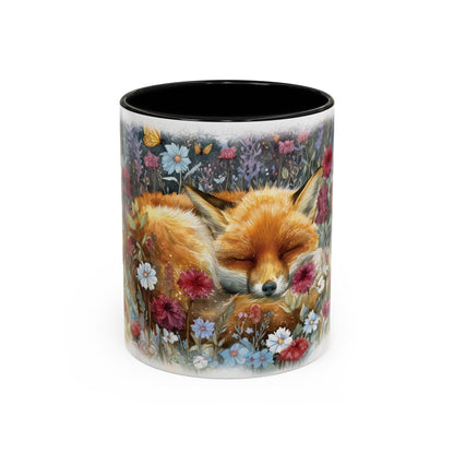 Fox sleeping #2 Personalized Accent Mugs, 11oz