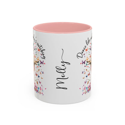 Border Terrier "Dance like nobody's watching" personalized colourful Mugs, 11oz