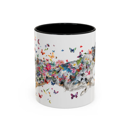 Aussie Doodle Blue Merle Personalized Accent Mugs, 11oz
